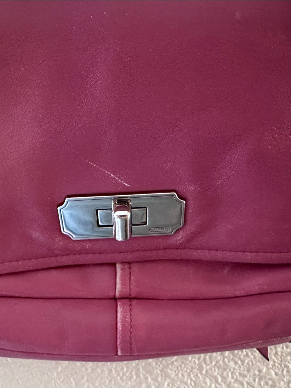 Coach Pink Leather Shoulder Bag with Silver Chain Strap - Picture 8 of 15